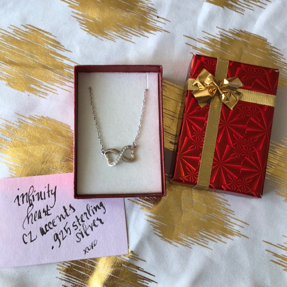 Infinity heart .925 sterling silver necklace